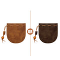 Retro Leather Wallet Coin Pouch Case Drawstring String Bag Small
