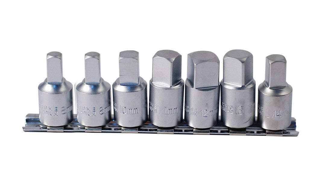 Oil Drain Sump Plug Key 4pt Square Socket Bit Set: