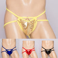 Men's Sexy Underwear Thongs In Black Yellow Red Fabric 90 Percent