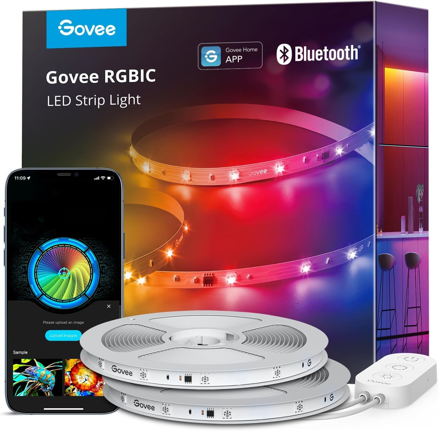 100ft Rgbic Led Strip Lights, Smart Led Lights for Bedroom, Bluetooth