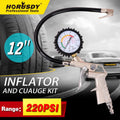 Dial Tire Inflator Gauge Flexible Hose 220PSI | Built Supply Co