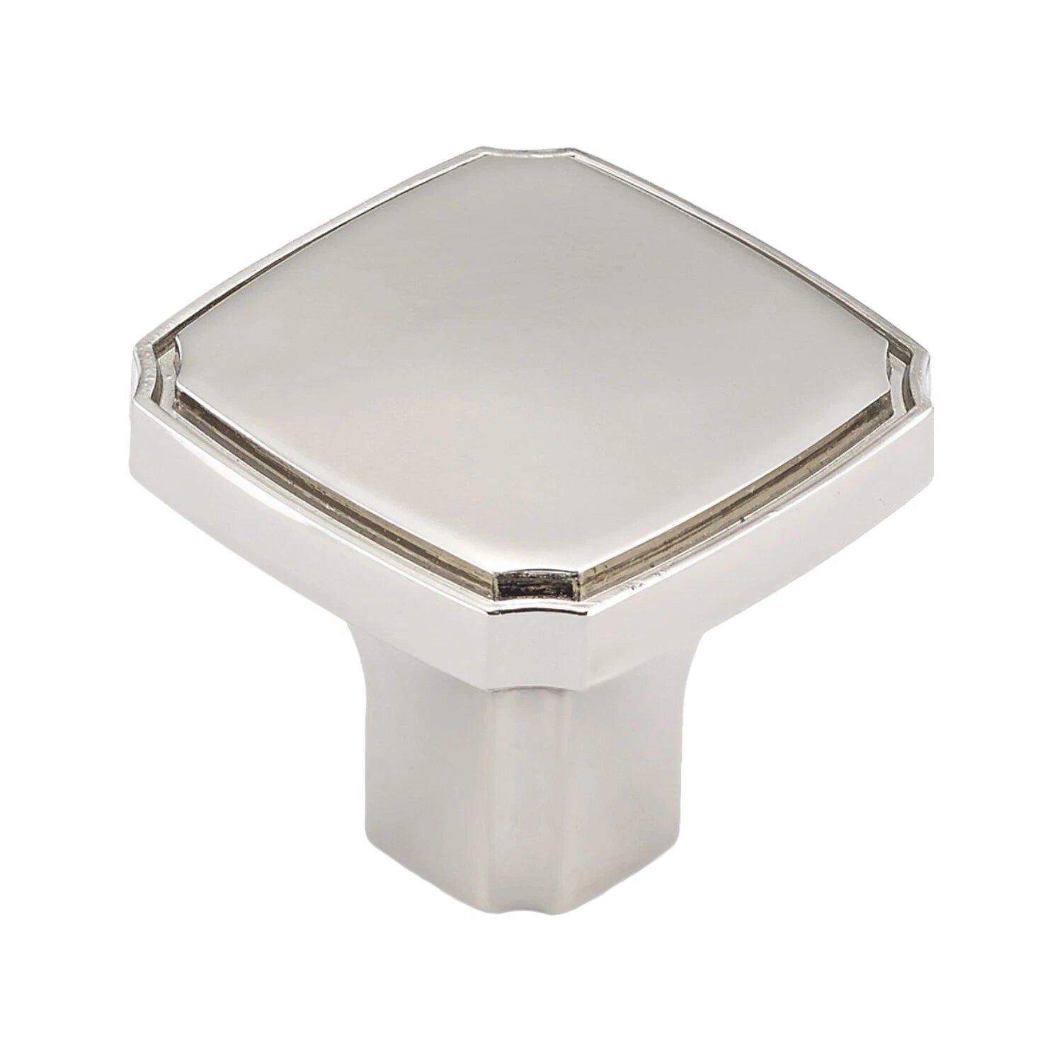 Transitional Nickel Cabinet Hardware Knob, 1-3/8 Inch Overall Length