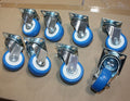 Lot 2" Caster Wheels Swivel Plate Blue Polyurethane Wheel Pu Steel