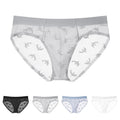 Men's Solid Color Ice Silk Briefs - U Bulge Pouch Mid Waist Underpants