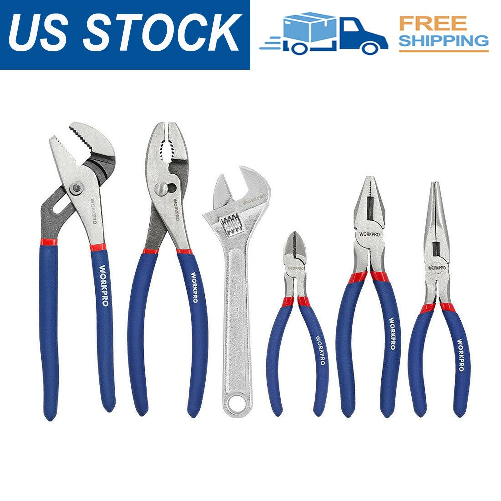 WORKPRO 6PCS Carbon Steel Plier Wrench Set by WORKPRO