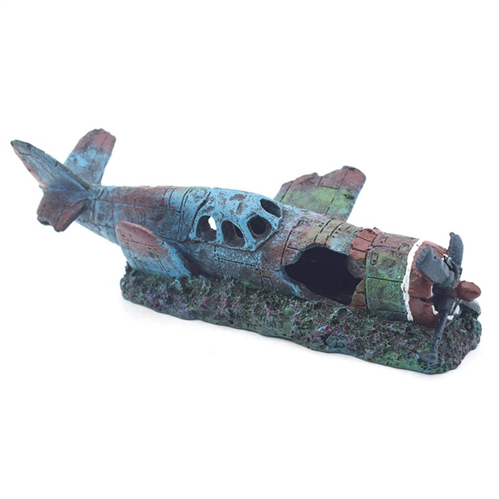 Crashed Fighter Plane Wreck Ruin Aquarium Decoration Fish Tank