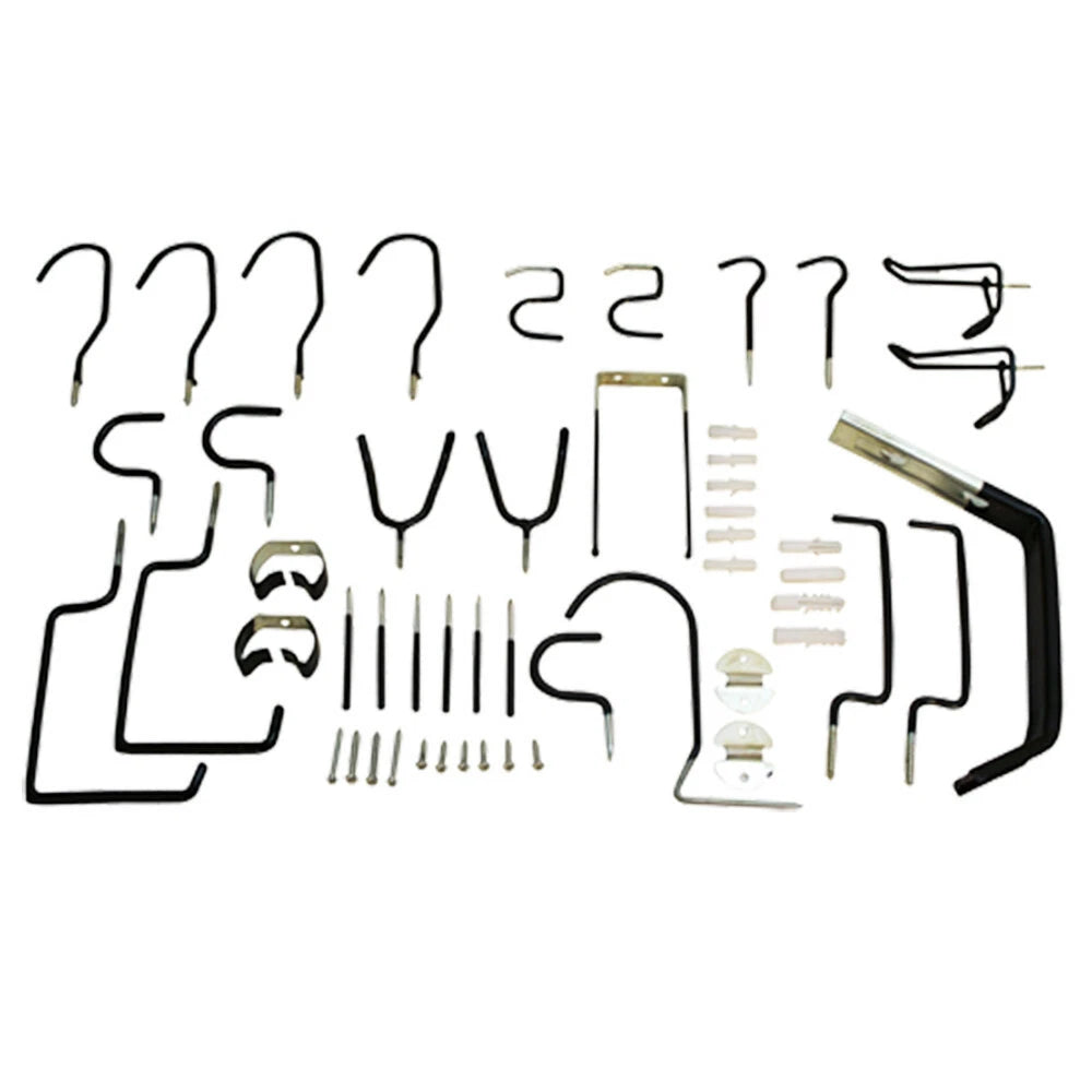Set Home Garage Assortment Storage Wall Mount Hook Vinyl-coated Steel