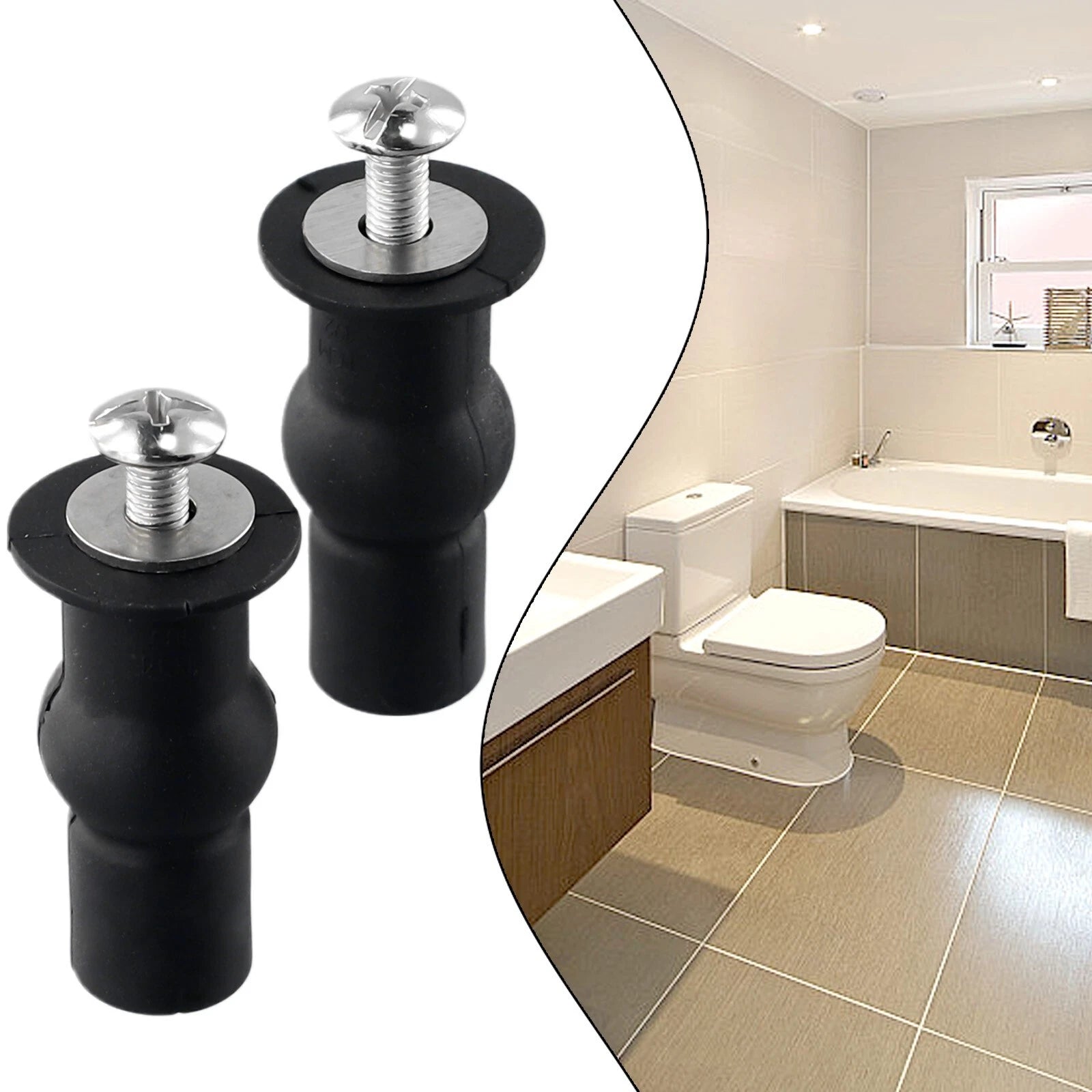 Toilet Seat Screws Hinges Expanding Rubber Top Nut Fixing Wc Blind