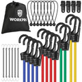 WORKPRO 30PCS Bungee Cords Assortment 10" 18" 24" 32" 40" Bungee Cord