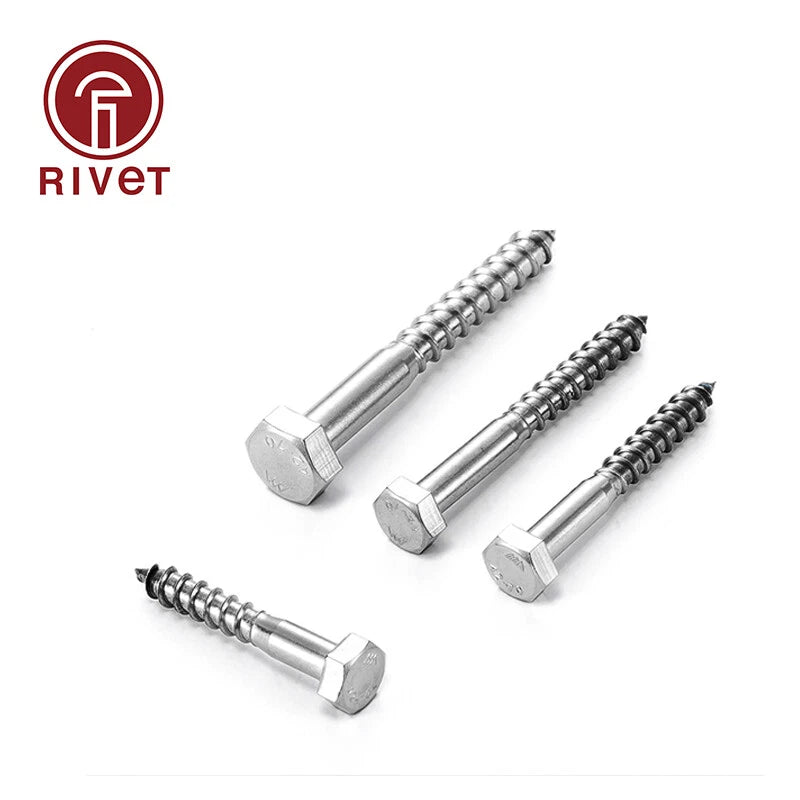 316 Stainless Steel Din571 M6 M8 M10 Wood Screws Hexagon Head Self