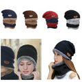 Winter Knitted Hat Chunky Beanie Fleece Outdoor Neck Warm Women/men