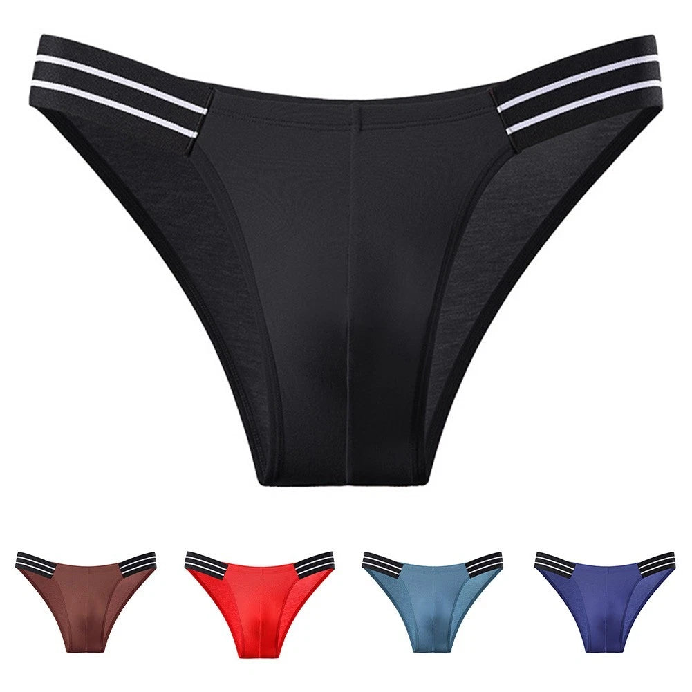 Men Solid Wide Waist Briefs Bulge Pouch Comfort Fit Soft Elastic
