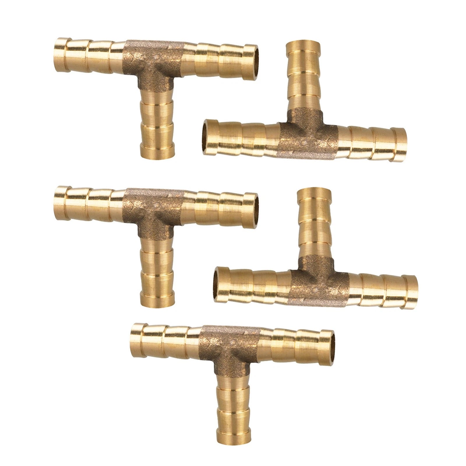 5/16" (8mm) Hose Barb Tee Brass Pipe 3 Way T Fittings Adapter