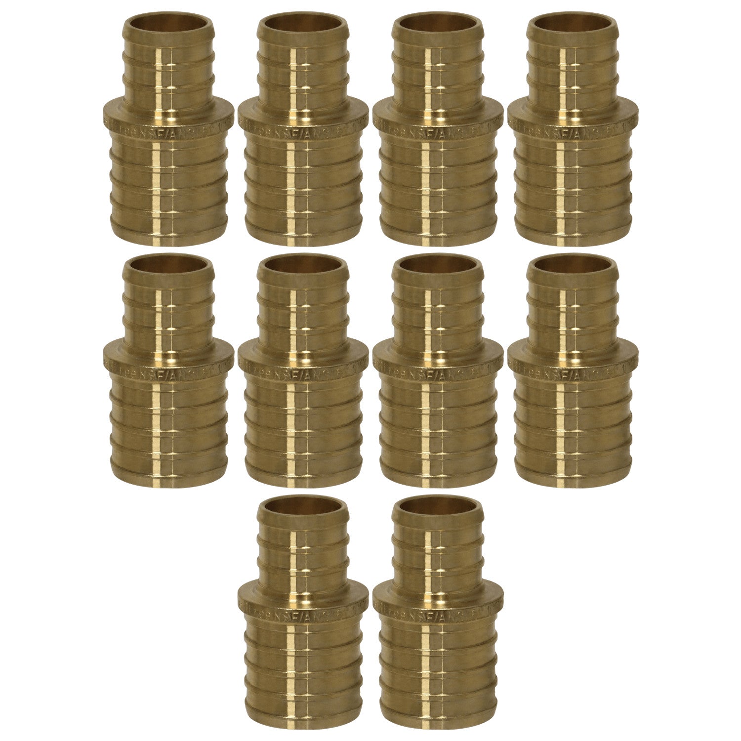 10 Pack XFITTING 1" x 3/4" Pex B Coupling, Pex Reducing
