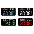 Led Digital Wall Clock With Temperature Display And Dual Alarm For
