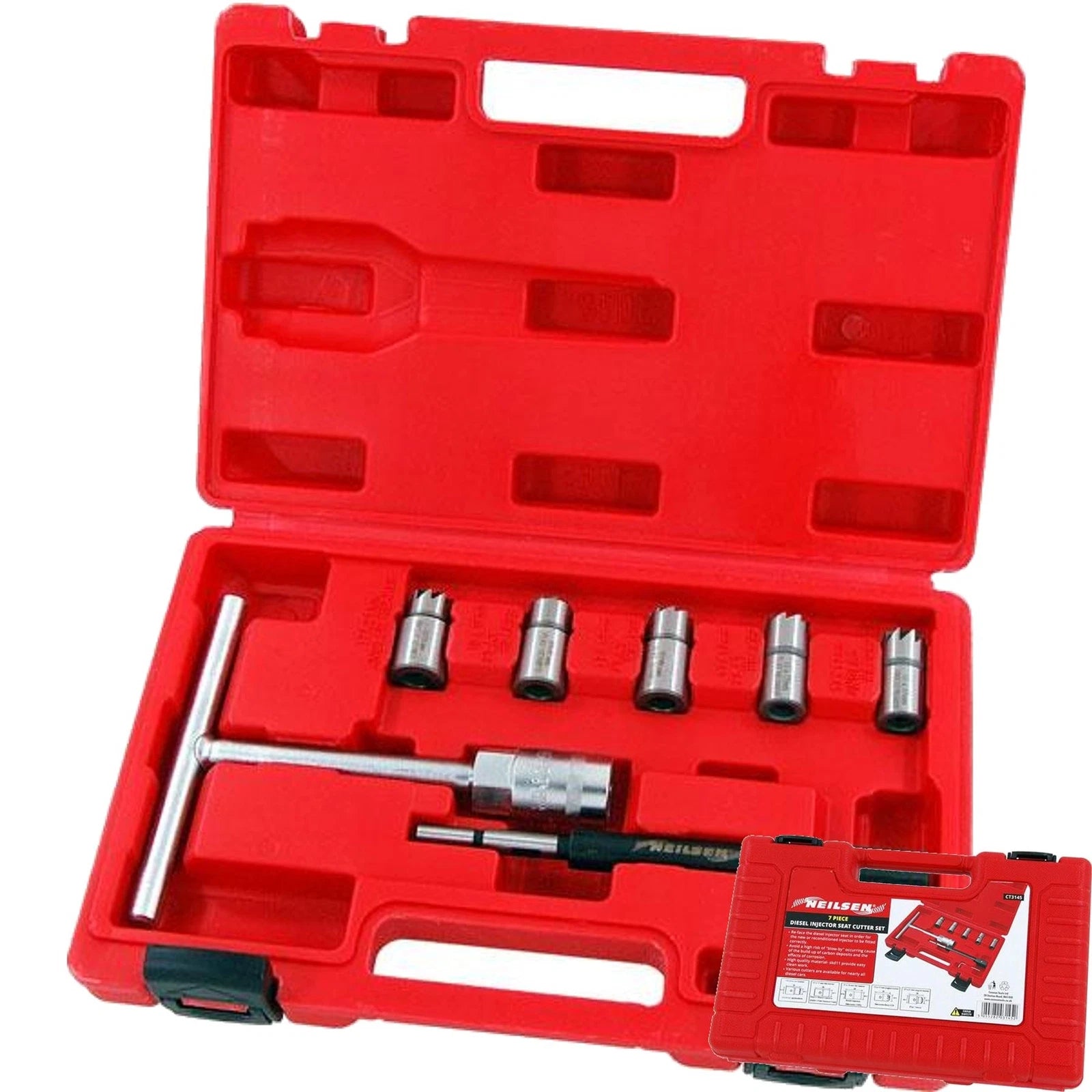 Neilsen Diesel Injector Seat Cutter Cleaner Tool Carbon Remover Set