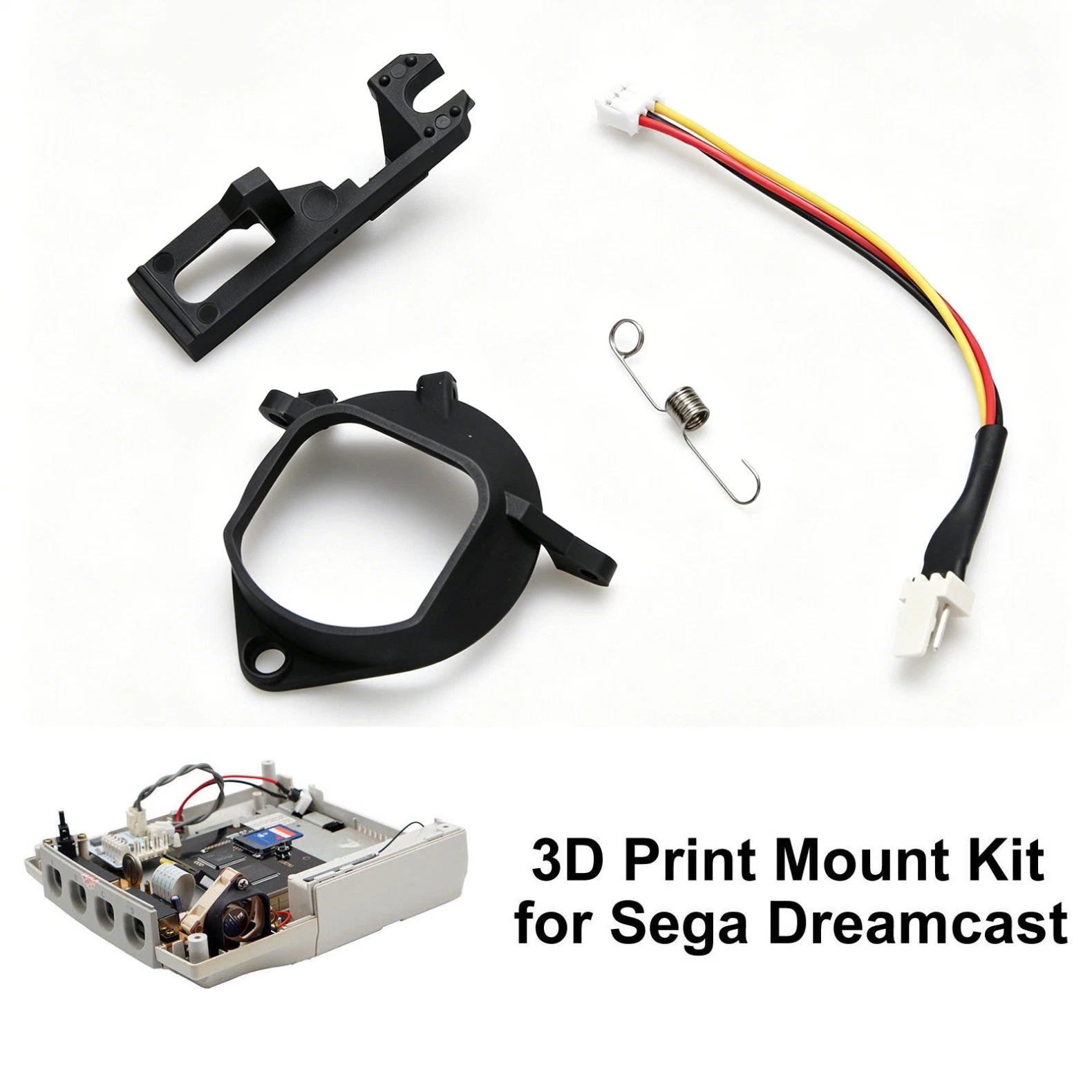 3d Print Mount Kit With Latch& Cable For Sega Dreamcast Noctua