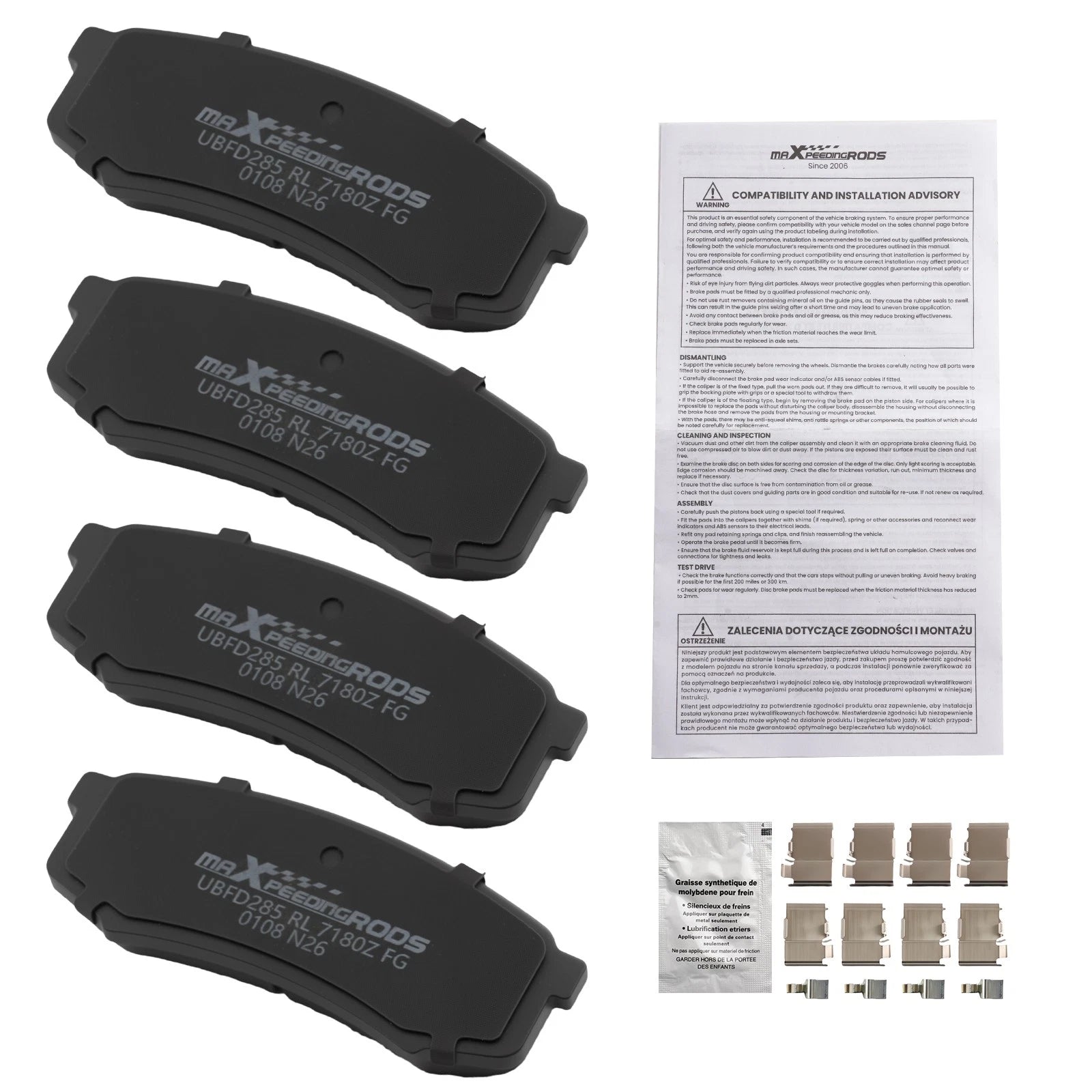 Rear Brake Pads Set for Lexus GX460 GX470 LX450/Toyota 4Runner FJ Cruiser D606