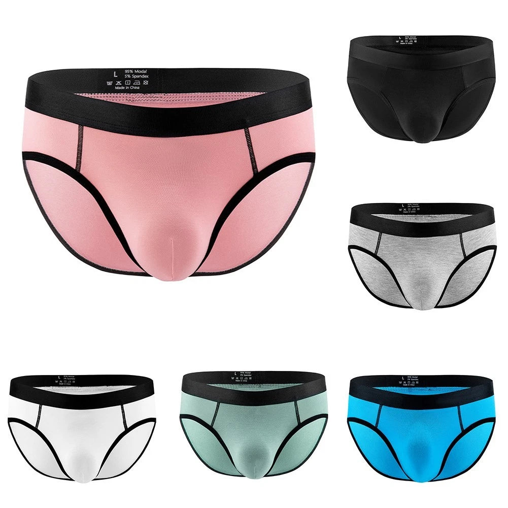Modal Fabric Low Rise Briefs For Men With Enhanced Airflow Bulge Pouch
