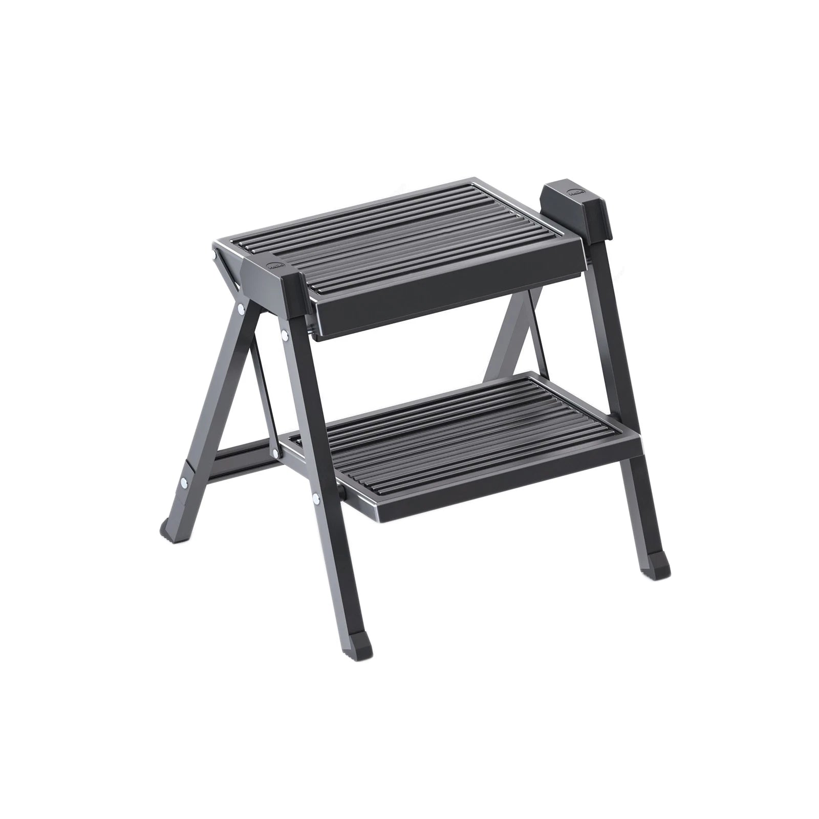Rok Hardware 2 Step Portable Folding Step Stool For Cabinets, Graphite