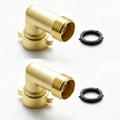 90° Garden Hose Elbow Connector 3/4" Brass Washers Outdoor Faucet Rv