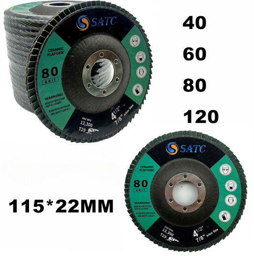 Ceramic Flap Discs 4.5" x 7/8" 20/40 Pack by Unbranded