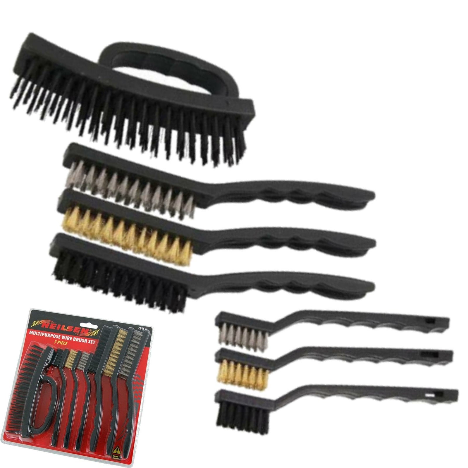 Neilsen 7pc Multipurpose Mini Wire Hand Brush Set by Neilsen