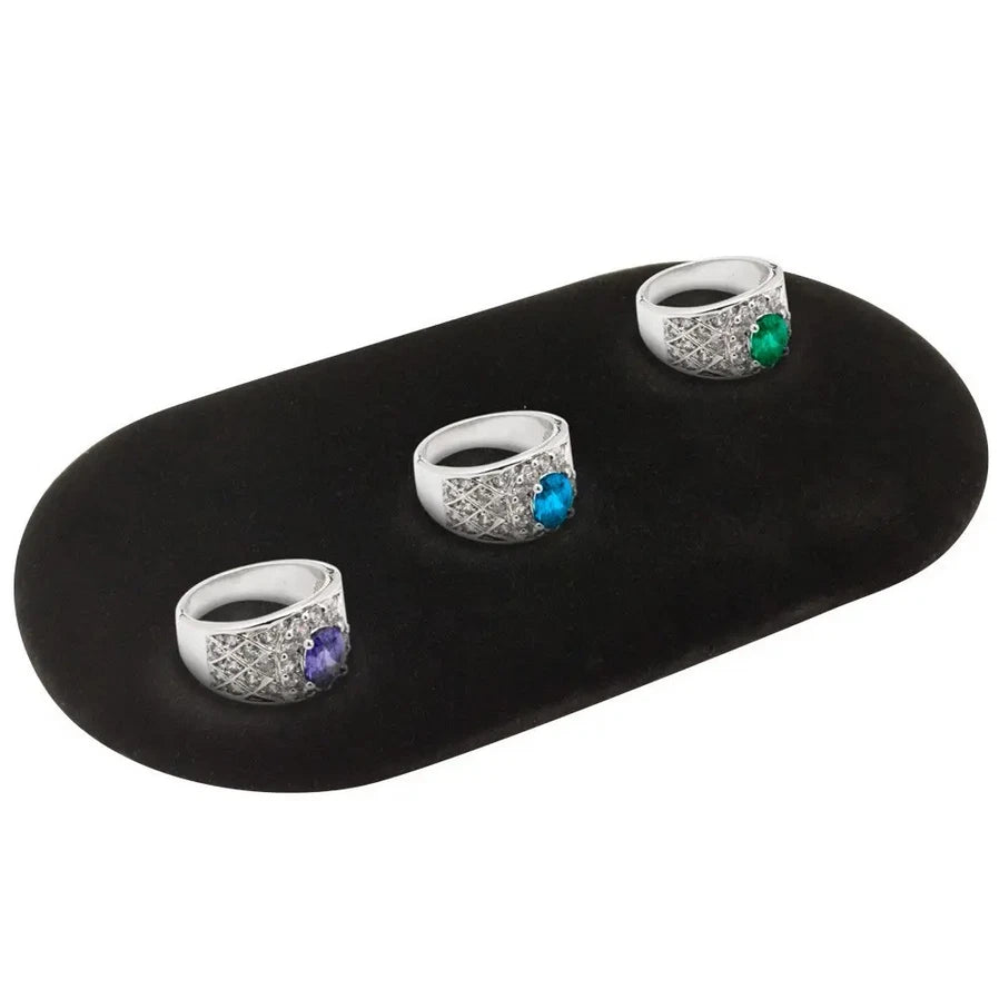 Small Oval Jewelry Black Velvet Padded Pad Display 5 Inch X 9 Inch