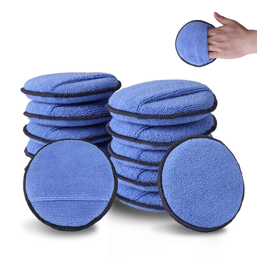 WORKPRO 12PC Car Wax Applicator Pads with Finger Pocket Microfiber