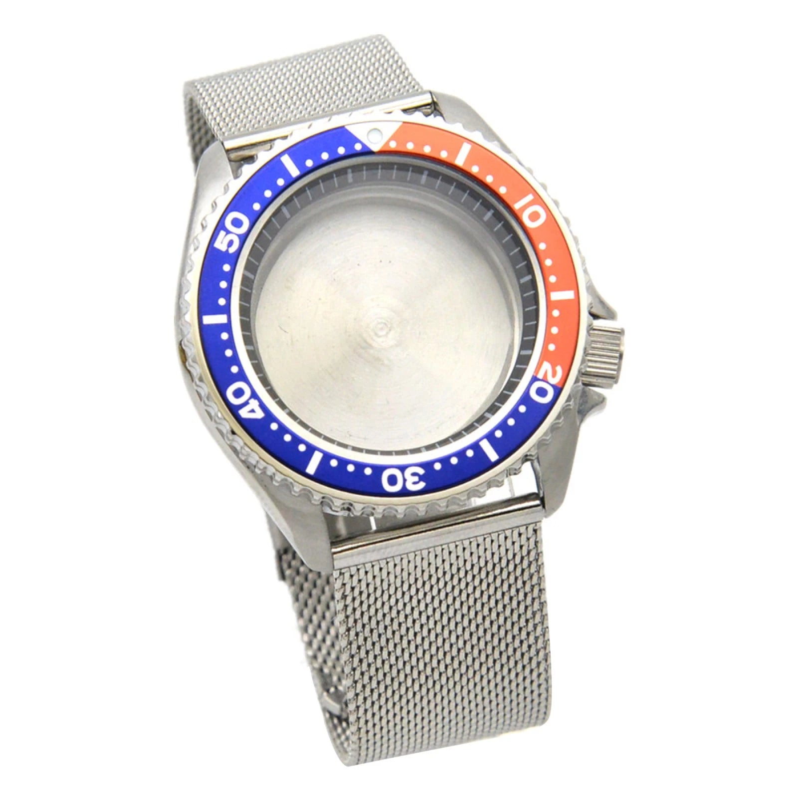Blue Orange 42mm Steel Watch Strap Belt Bezel Case Set For Nh35/36