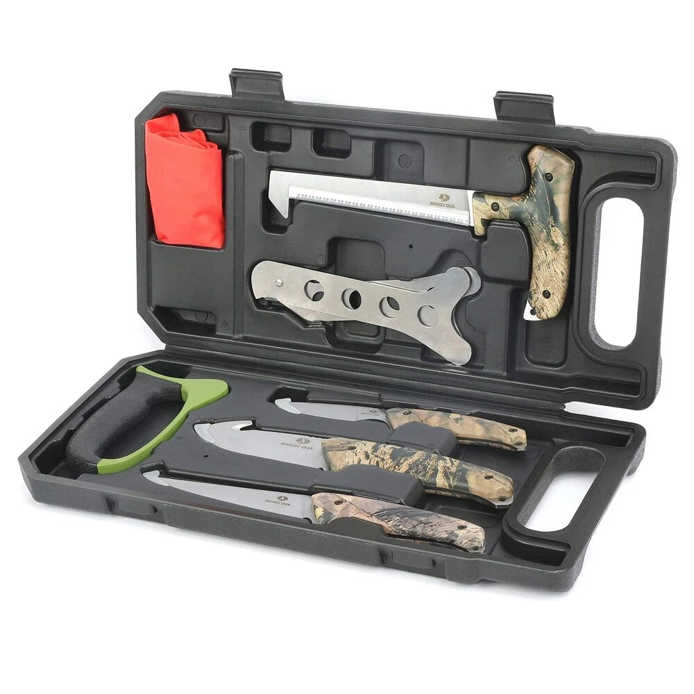 Outdoor Hunting Field Dressing Kit Caping Knife Wood &amp; Bone Saw Gut Hook Skinner