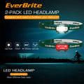 Everbrite 2-pack Super Bright Led Headlamp Head Lamp 5 Lighting Modes