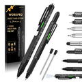 WORKPRO 2-Pack 9 Functions Multi-tool Pen Set Bubble Level Precision Screwdriver