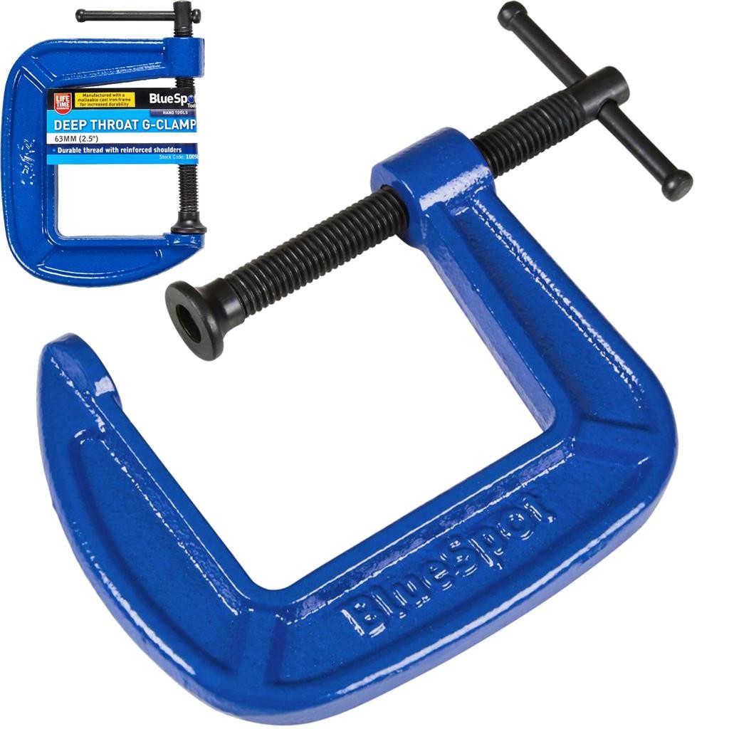 BlueSpot Deep Throat G Clamp Cast Iron Clamp Wood Working Welding Tools by BlueSpot