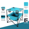 VILLEY Portable Camping Picnic Table 4 Cup Holders Folding Beach Table
