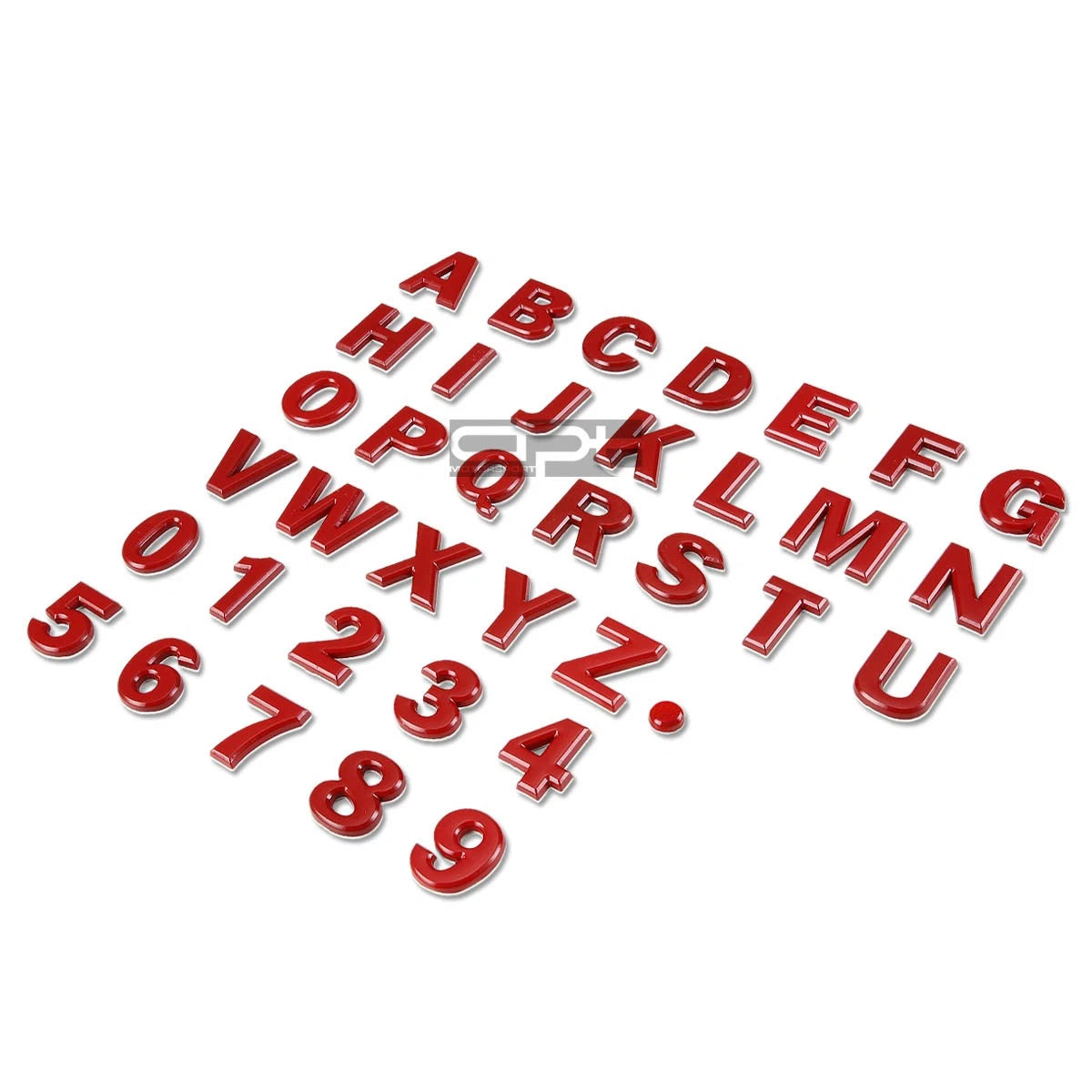Metal Grill Body Emblem Decal Logo Trim Badge Polished Red Text