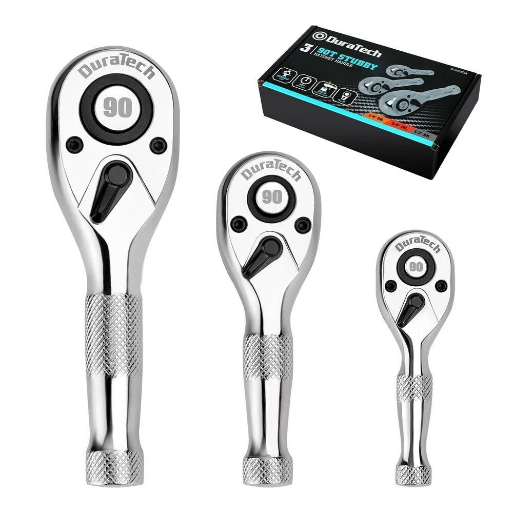 Duratech Stubby Ratchet Wrench Set 90-tooth 1/4" | Built Supply Co