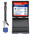 WORKPRO 10PCS Security Torx Bit Screwdriver Set 2.3" Long Tamper Proof Torx Star