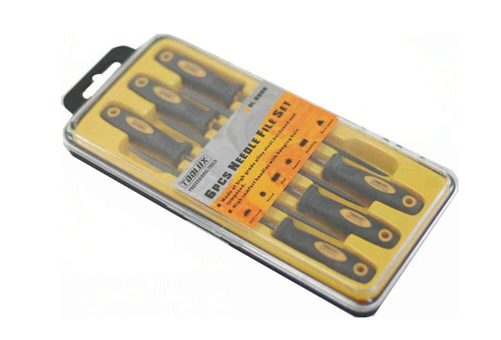 6pc 4" Mini Needle File Set:Flat,Round<wbr/>,Half Round,Tri Square,Square,<wbr/>Flat #6006