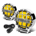 6" Round Bull Bar Fog Light Lamps Yellow Lens | Built Supply Co