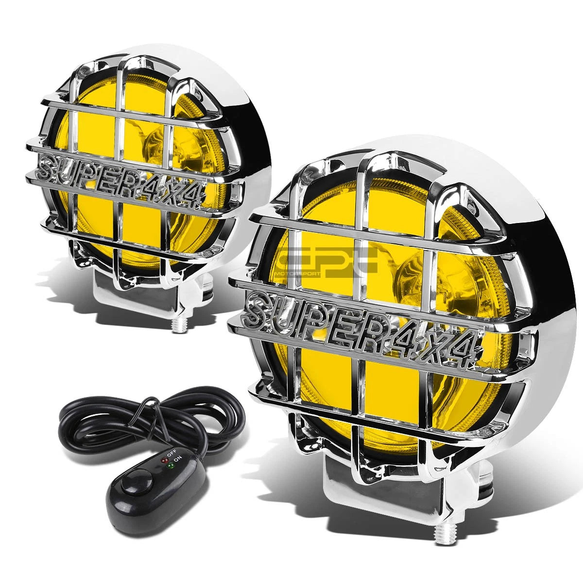 6" Round Bull Bar Fog Light Lamps Yellow Lens | Built Supply Co