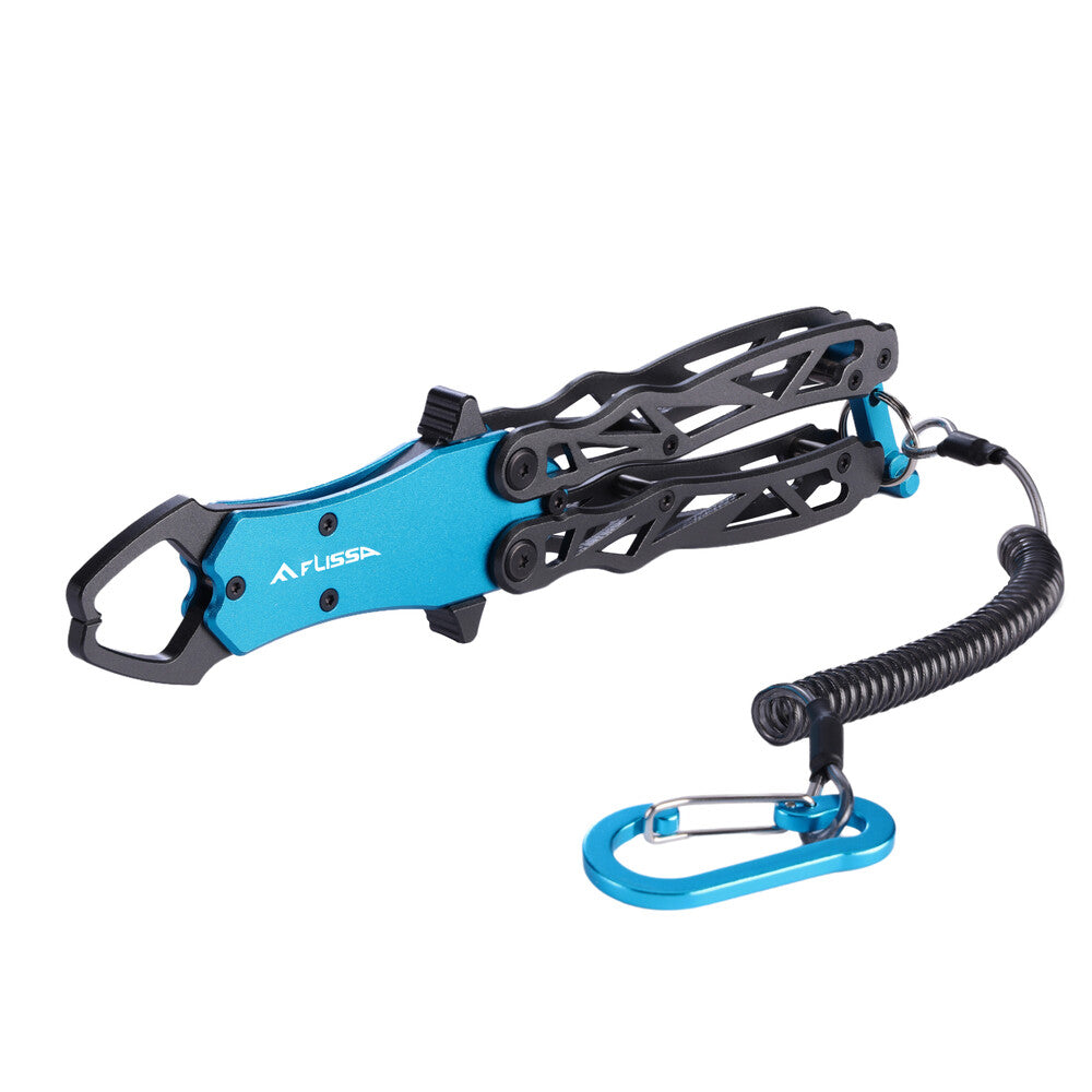 Flissa Portable Folding Fish Gripper Fish Lip Holder Tools Aluminum
