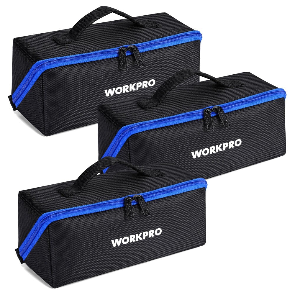 WORKPRO 3PCS 10" Wide Mouth Tool Bag by WORKPRO