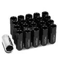 Open End M12x1.25 60mm Tall 25mm Od Black Hexagon Jdm Lug Nuts+adapter