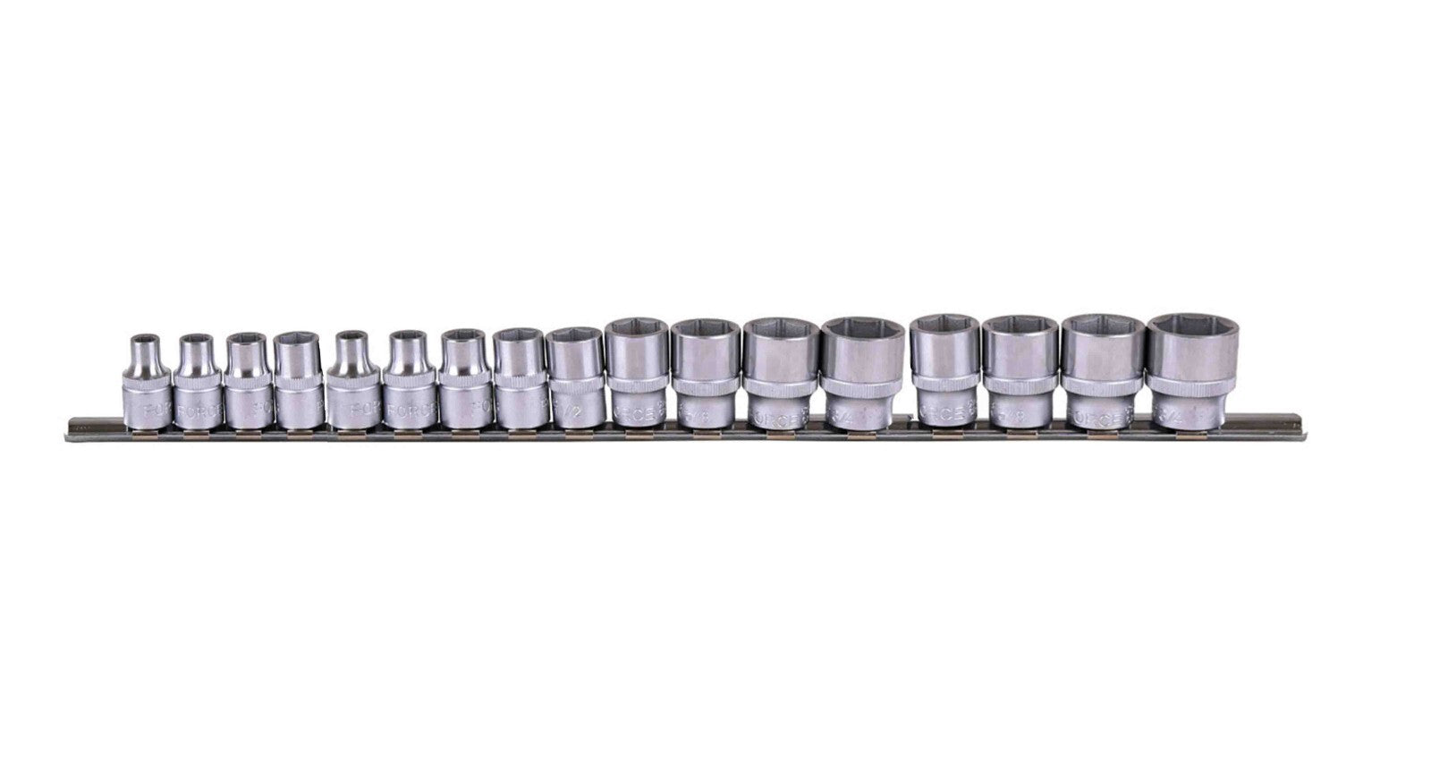 Force 3/8" Dr. 6pt Metric 6-22mm Surface Regular Socket 17pc Set