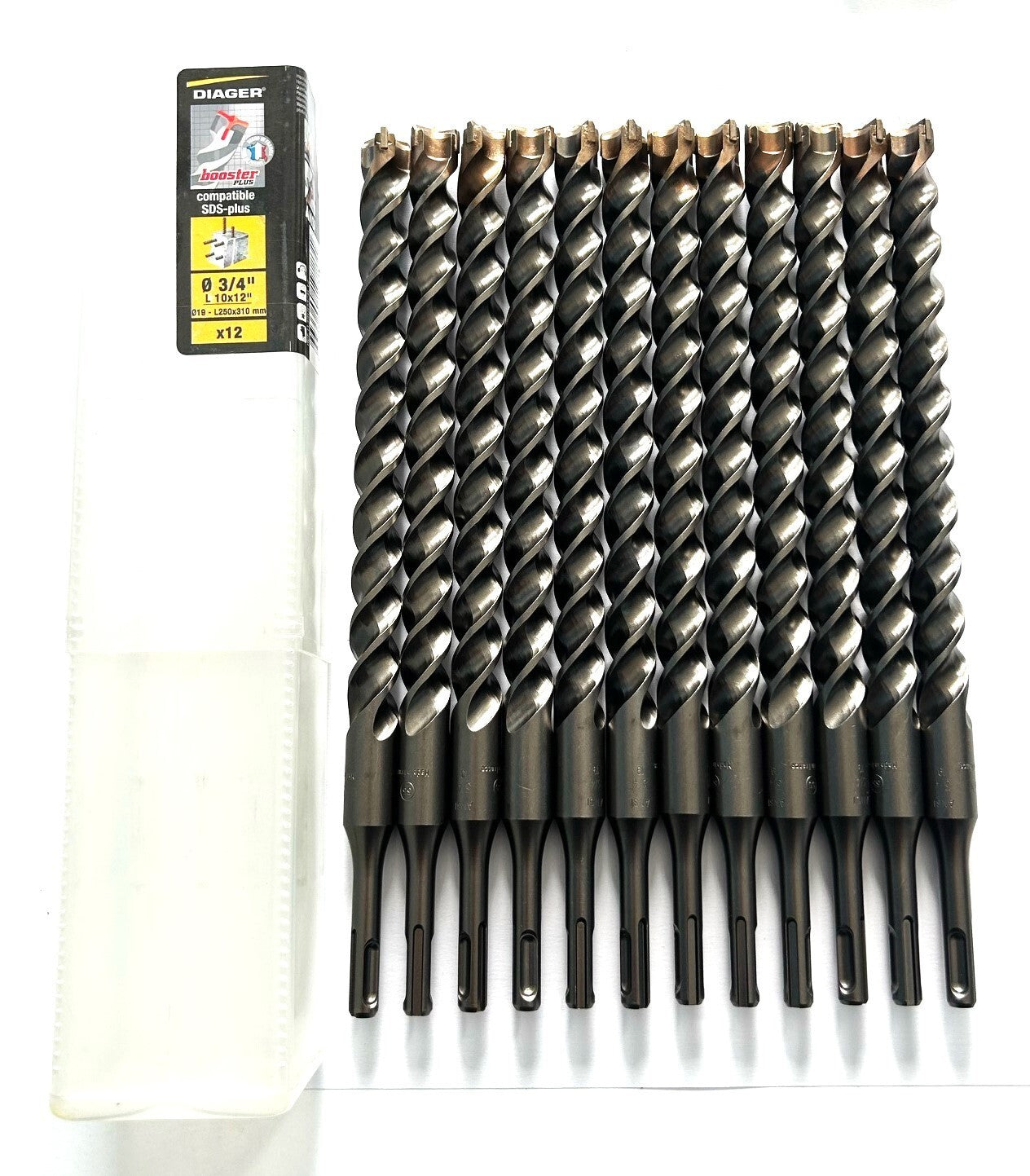12 DIAGER BOOSTER 3/4" SDS PLUS CARBIDE TIP MASONRY HAMMER DRILL BITS 10"x12"Ope
