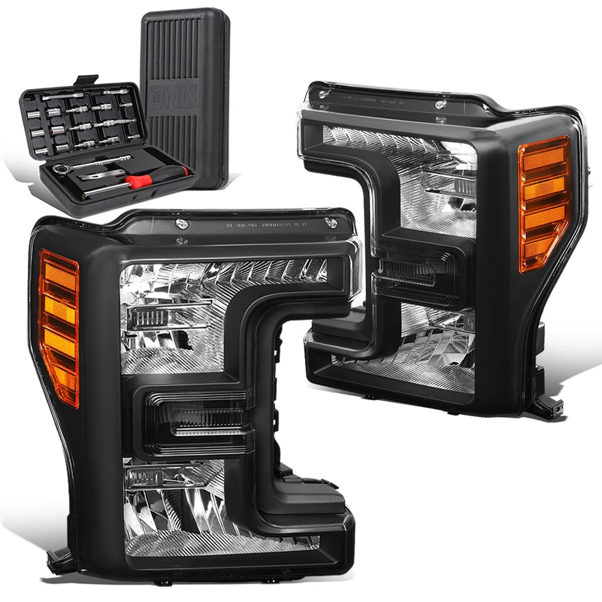For 2017-2019 Ford Super Duty Pair Black/amber | Built Supply Co