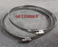 Lot Two 6'' Stainless Steel Hose Pipe Adjustable Screw Bolt Clamps