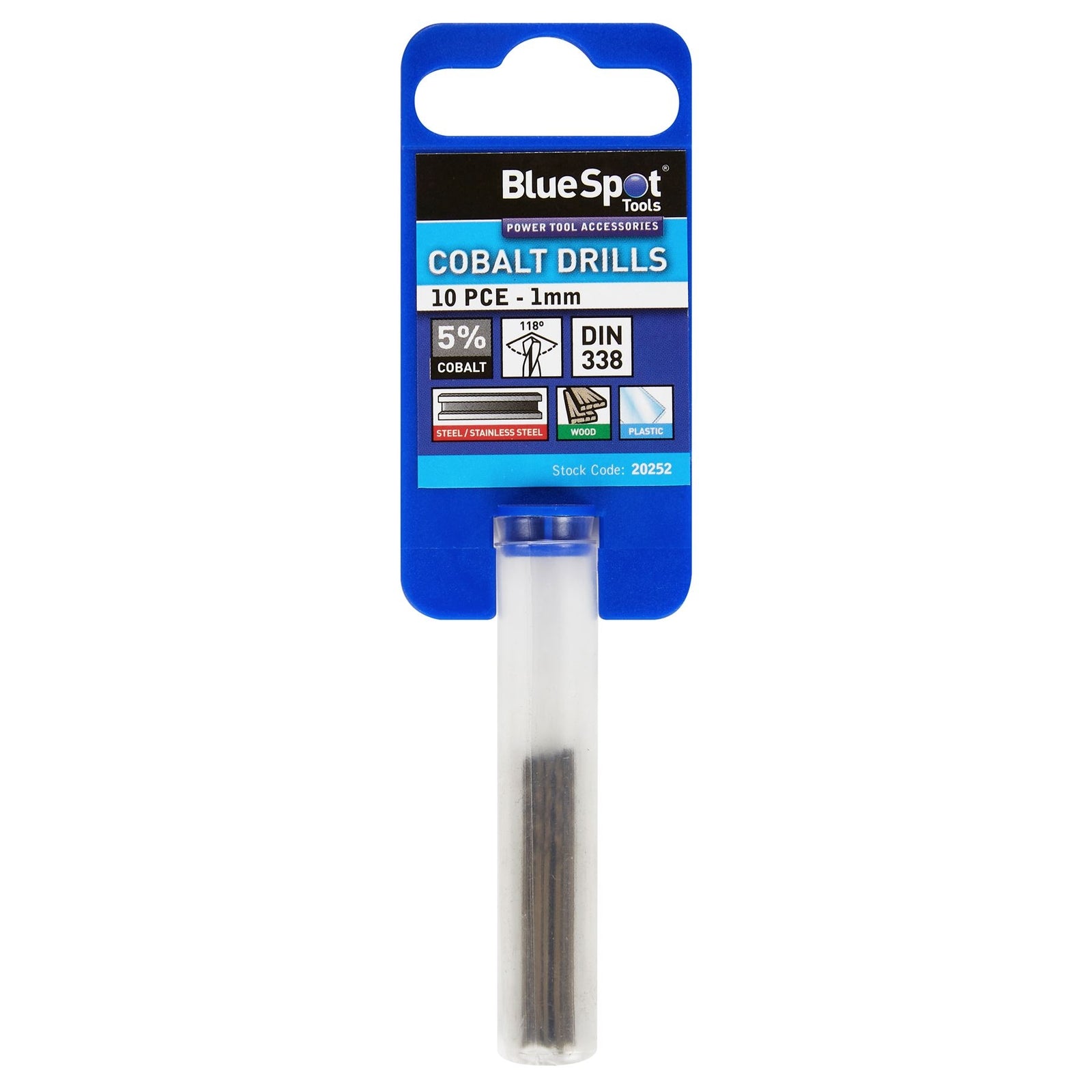 BlueSpot Metal HSS Cobalt Drill Bits Set 10pc by BlueSpot
