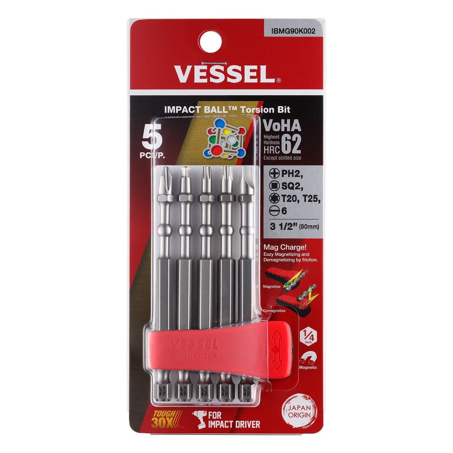 Vessel Impact Bit Set 3-1/2" 5pc